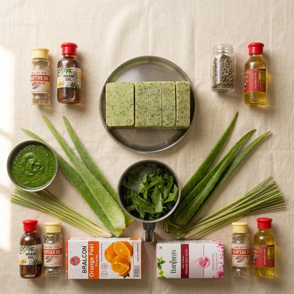 Soap ingredients laid out